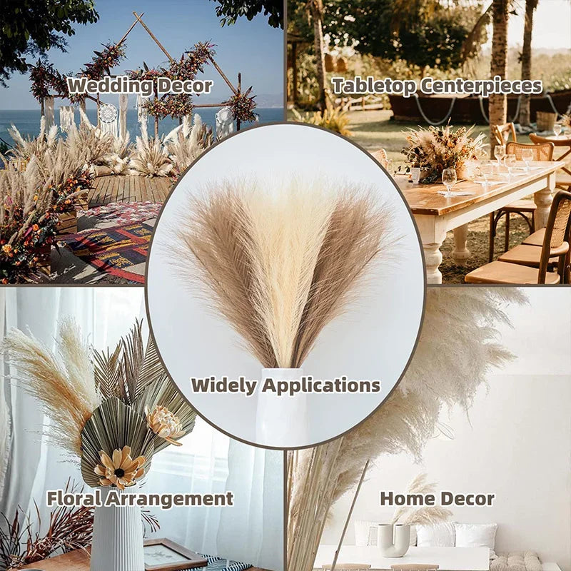 Fluffy Pampas Grass Boho Decor Flower Fake Plant Reed